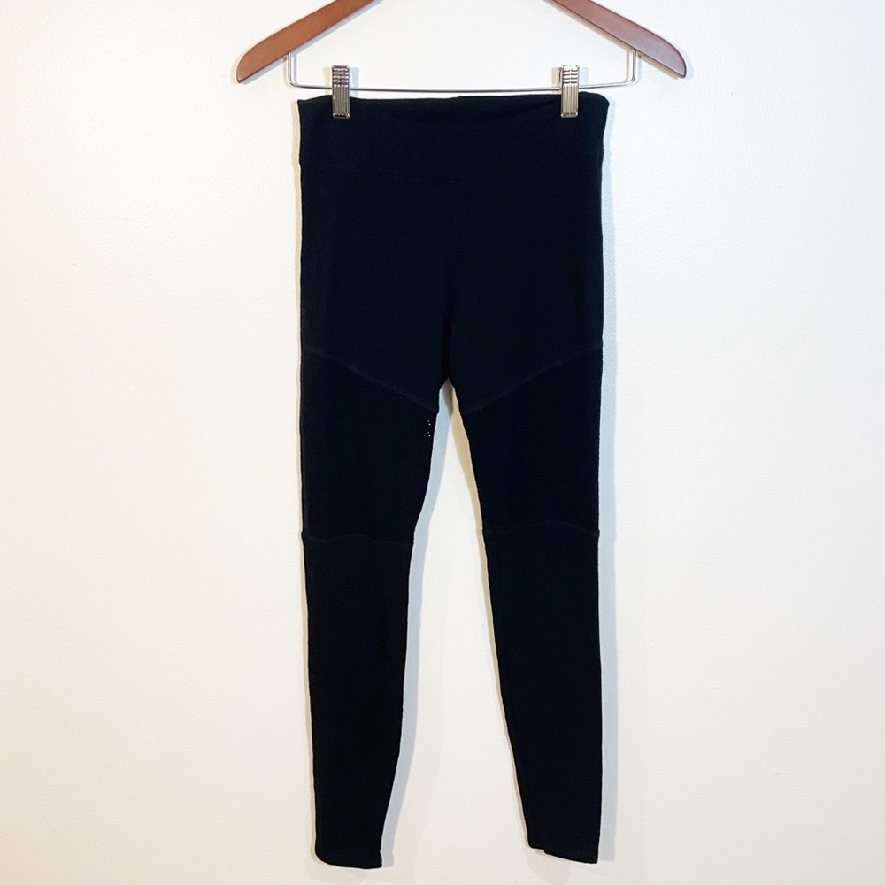 SUNDRY Luxe Soft Mesh Panel Sweat Pant Lounge Leggings Black 1 Small